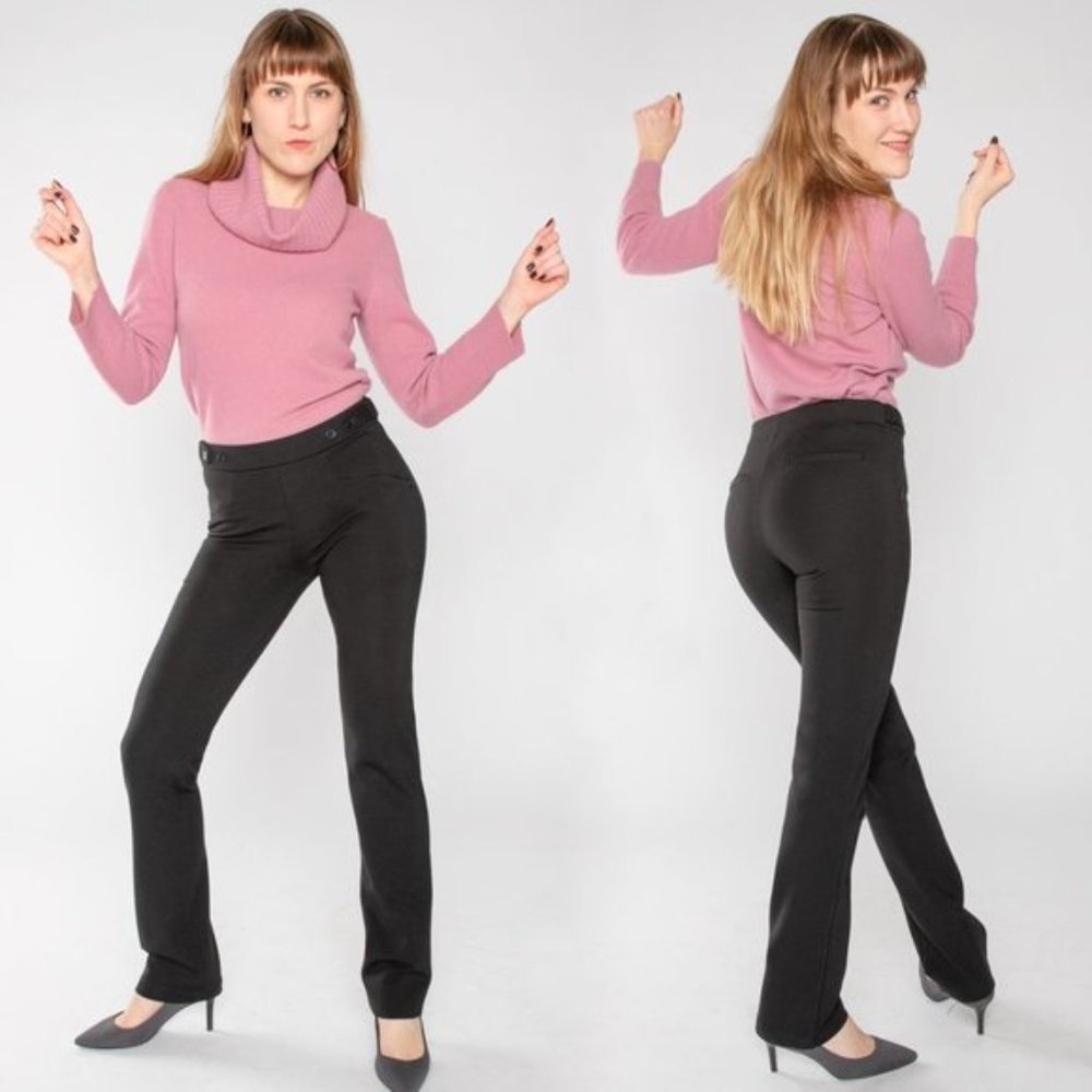 Betabrand Black Free Flux Work Pants, M Petite